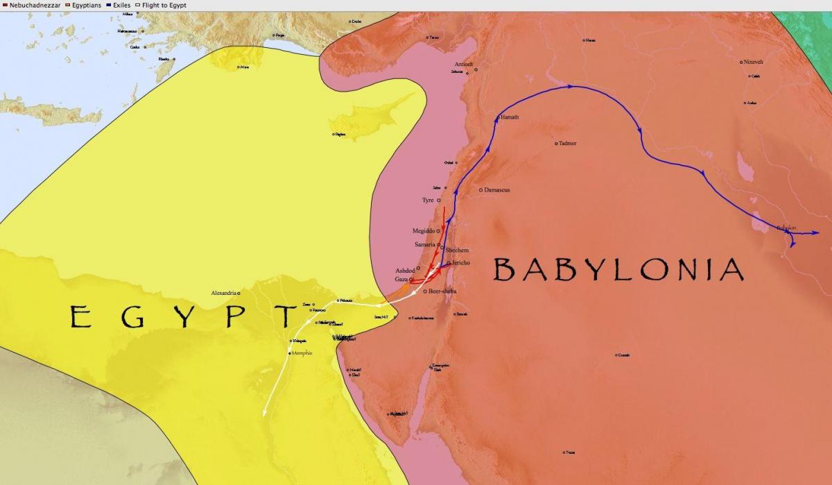 Kort af babylon egyptaland