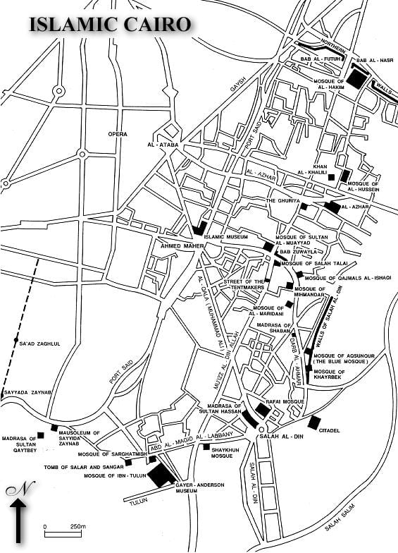 Kort af íslamska cairo