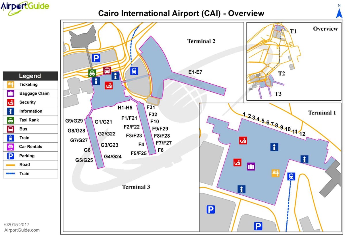 cairo alþjóðlegur flugvöllur kort