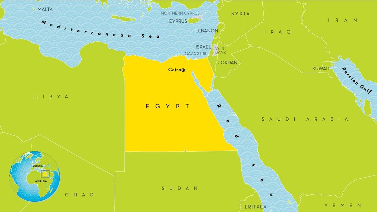 höfuðborg egyptalandi kort