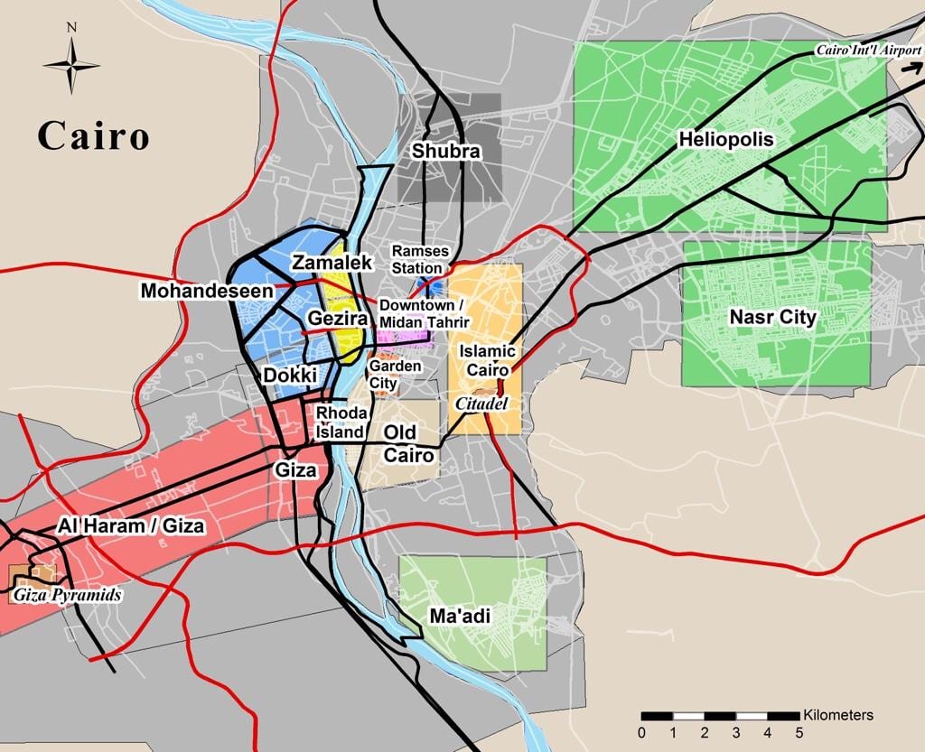 Kort af kaíró cairo