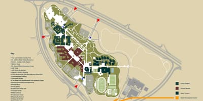 Kort af auc new cairo háskólasvæðinu
